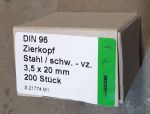 Zierkopfschrauben Eisen schwarz 3,5x20mm, 200 Stück Packung, Zierschraube für Holz, Zierschrauben